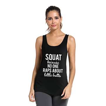 FANNOO Tank Tops for Women-Womens Funny Saying Fitness Workout Racerback Tank Tops Sleeveless Shirts...