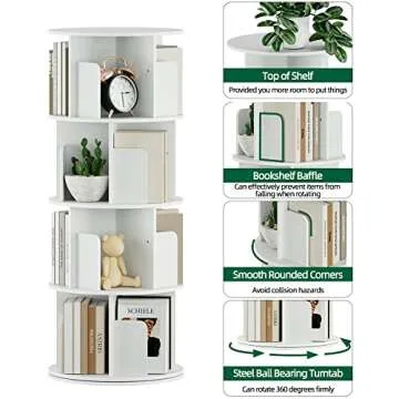 OTK 360° Rotating Bookshelf Ideal for Small Spaces