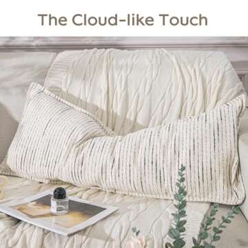 Velvyn Chenille Pillow Cover 14x35 inch, Boho Long Pillow Covers, Farmhouse Textured Boho Throw Pillow Cover, Modern Accent Boho Pillowcase for Couch, Decorative Pillow Cover (Cover ONLY)