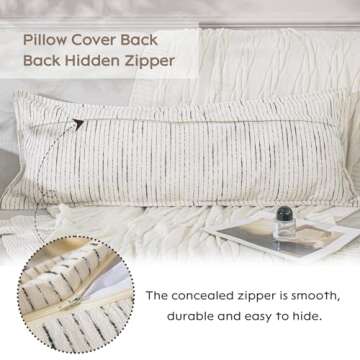 Velvyn Chenille Pillow Cover 14x35 inch, Boho Long Pillow Covers, Farmhouse Textured Boho Throw Pillow Cover, Modern Accent Boho Pillowcase for Couch, Decorative Pillow Cover (Cover ONLY)