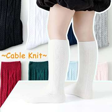 Mini Angel Baby Knee High Socks – Seamless Cable Knit for Comfort
