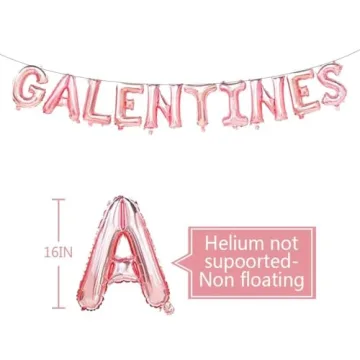 GALENTINES Rose Gold Balloon Banner for Celebrations