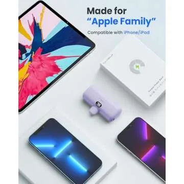 Taegila Portable Phone Charger for iPhone, 5000mAh Small Power Bank MFi Certified Built in Cable LCD Display & LED Light for All iPhone Series 14/13/12/11/XR/X/SE/8/7/6 Pro Max