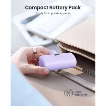 Taegila Portable Phone Charger for iPhone, 5000mAh Small Power Bank MFi Certified Built in Cable LCD Display & LED Light for All iPhone Series 14/13/12/11/XR/X/SE/8/7/6 Pro Max