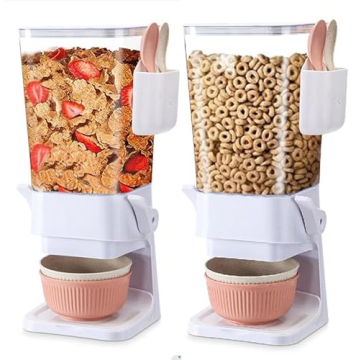 Osacoe Cereal Dispenser 2 Pack with Spoons and Bowls