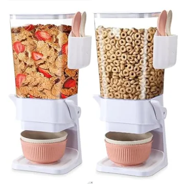 Osacoe Cereal Dispenser 2 Pack with Spoons and Bowls