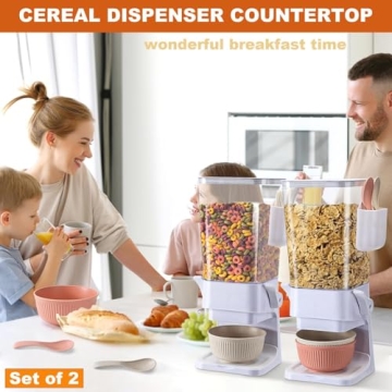 Osacoe Cereal Dispenser 2 Pack with Spoons and Bowls