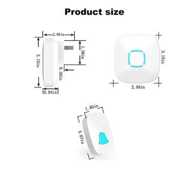 Finduat Wireless Doorbell - 36 Ringtones, 900ft Range, Waterproof Design for Home & Apartment