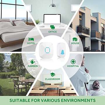 Finduat Wireless Doorbell 900ft Range & 36 Chimes Waterproof