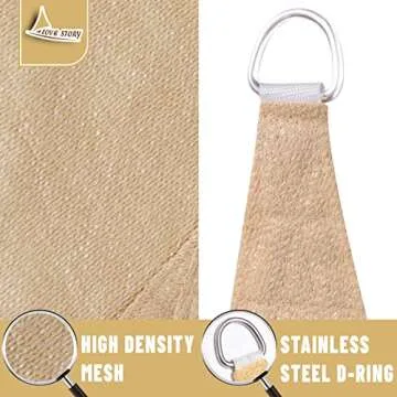 LOVE STORY 10'x10'x14' Right Triangle Sand Sun Shade Sail Canopy UV Block Cover for Outdoor Patio Garden Backyard