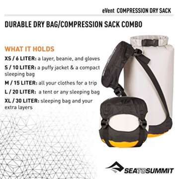 Sea to Summit Event Compression Dry Sack, Sleeping Bag Dry Bag, Medium / 14 Liter