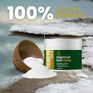 Magnesium Cream for Pain + Hemp - 750,000mg Hemp Oil - Soothing Hemp Cream Provides Fast Acting Joint and Muscle Relief - All Natural Daily Support for Comfort and Wellness - Made in USA