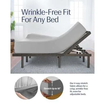 REST® Evercool®+ Cooling Sheet Set, King Size, Light Gray, Breathable Bed Sheets for Hot Sleeper and Night Sweats, with Pillowcases, with Ionic+ Self-Cleaning Silver Yarn for Sensitive Skin, 4PCS