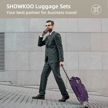 SHOWKOO Expandable Luggage Set Lightweight Durable Suitcase