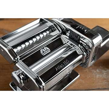 MARCATO Made in Italy Atlasmotor 110V Electric Pasta Machine Set with Atlas 150, Pastadrive Motor, Tacapasta Drying Rack, Steel and Polycarbonate