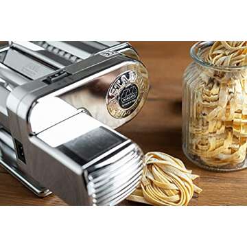 MARCATO Made in Italy Atlasmotor 110V Electric Pasta Machine Set with Atlas 150, Pastadrive Motor, Tacapasta Drying Rack, Steel and Polycarbonate