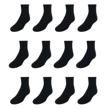 Hanes Boys Durable Ankle Athletic Socks - Black