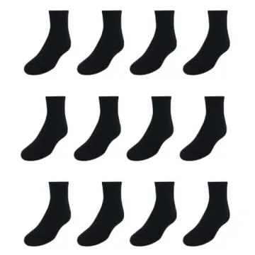 Hanes Boys Durable Ankle Athletic Socks - Black