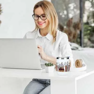 Inspired Tumbler Book Decor Book Lovers Gifts Bookish Coffee Mug Music Lover Gift for Women Grandma Appreciation Birthday Christmas 12 oz Wine Tumbler Stainless Steel Coffee Thermos with Lid