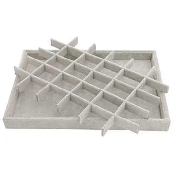 TAPBULL Velvet Stackable Jewelry Tray Display Jewelry Bracelet Organizer Storage Showcase Tray for Drawer (30 Grid)