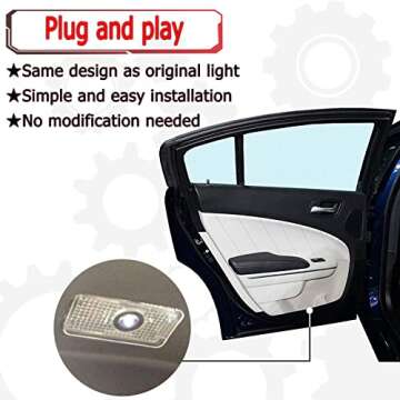 Jfsotls Never Fade Car LED Door Logo Projector Ghost Shadow Light, For RLX/MDX/ZDX/TLX/TL/RDX Series Accessories Door Light Logo LED Laser Car Courtesy Step Light HD (A-Spec)