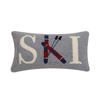 Peking Handcraft 31TG198C16OB Ski Hook Pillow, 16-inch Long, Wool and Cotton