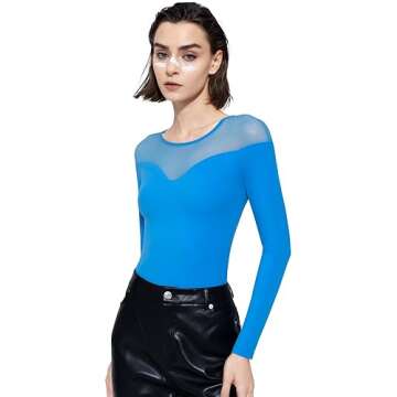 PUMIEY Sexy Long Sleeve Bodysuit for Women
