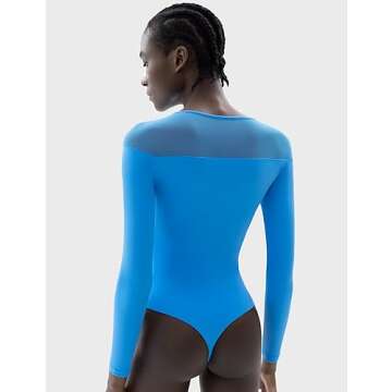 PUMIEY Sexy Long Sleeve Bodysuit for Women