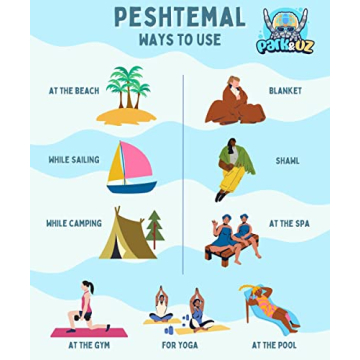 Park & Oz Turkish Peshtemal Beach Towels 100% Cotton Lightweight