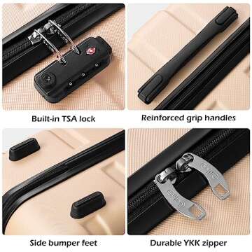 Coolife Luggage 3 Piece Set Suitcase Spinner Hardshell Lightweight TSA Lock (sliver3)