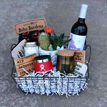 Mrs Fizz Crinkle Cut Paper Shred Filler for Packing and Filling Gift Baskets (2 LB) Ivory and Rose G...