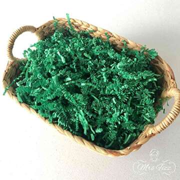 Mrs Fizz Crinkle Cut Paper Shred Filler for Packing and Filling Gift Baskets (2 LB) Ivory and Rose Gold