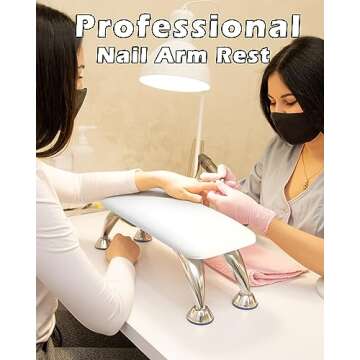 Nail Arm Rest Cushion, Big Nail Arm Rest for Nail Tech, Professional Nail Hand Rest Pillow Stand Man...