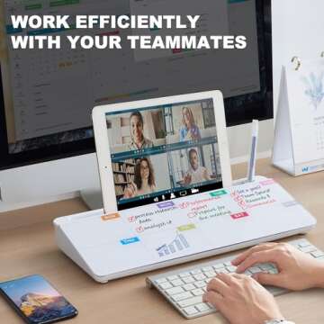 TSJ OFFICE Whiteboard Weekly Dry-Erase-Board - Desktop White Board Calendar Desk Organizers with Acc...