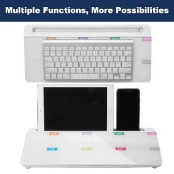 TSJ OFFICE Whiteboard Weekly Dry-Erase-Board - Desktop White Board Calendar Desk Organizers with Accessories Computer Keyboard Stand with Drawer, for Office, Home, School Supplies