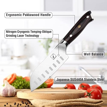 imarku Santoku Knife - 5 Inch Chef Knife