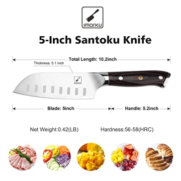 imarku Santoku Knife - 5 Inch Chef Knife