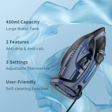 Fast Heating IRONDAY Steam Iron with Auto Shutoff and Burst Steam
