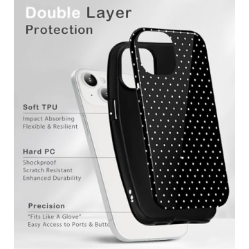 Amzfield iPhone 13/14 Cute Polka Dot Case for Women