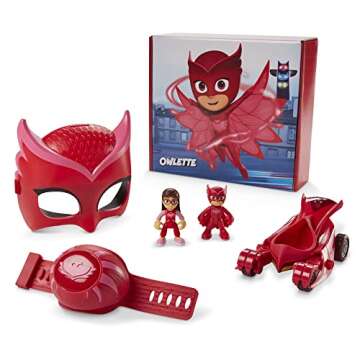 PJ Masks Owlette Power Pack Preschool Toy Set with 2 Action-Figures, Vehicle, Wristband, Costume Mas...