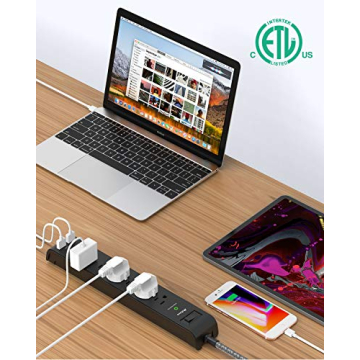 Surge Protector Power Strip with USB Ports – 2 Pack