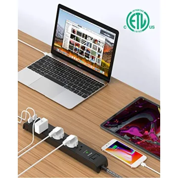 Surge Protector Power Strip with USB Ports – 2 Pack