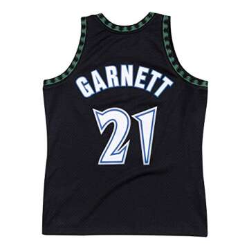 Mitchell & Ness Minnesota Timberwolves Kevin Garnett 21 Black Replica Swingman Jersey 2.0 Basketball...