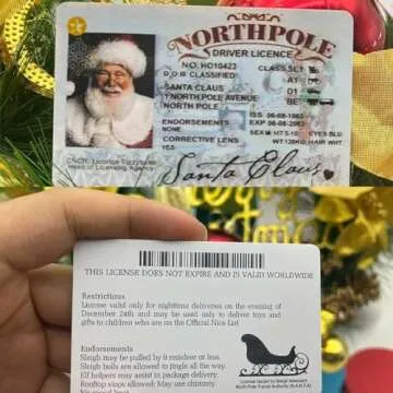 AKLOZYX Santa's Lost Driving Licence Ornament for Kids