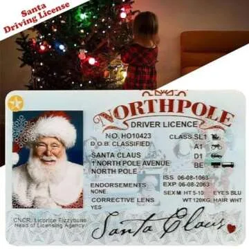 AKLOZYX Santa's Lost Driving Licence Ornament for Kids