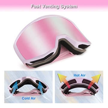 EXP VISION Ski Goggles for Men Women - UV Protection & Anti Fog