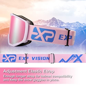 EXP VISION Ski Goggles for Men Women - UV Protection & Anti Fog