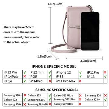 myfriday Small Leather Shoulder Bag, Crossbody Bag CellPhone Wallet Purse Lightweight Crossbody Handbags for Women