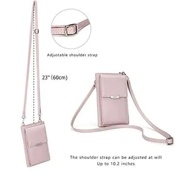 myfriday Small Leather Shoulder Bag, Crossbody Bag CellPhone Wallet Purse Lightweight Crossbody Handbags for Women