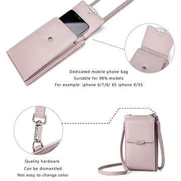 myfriday Small Leather Shoulder Bag, Crossbody Bag CellPhone Wallet Purse Lightweight Crossbody Handbags for Women